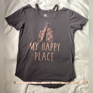 Disney Charcoal Tee with Castle Design Medium